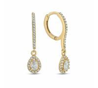 dKeniz - Ohrhänger 925/- Sterling Silber Zirkonia weiß Ohrringe 1 ct Weiss Damen