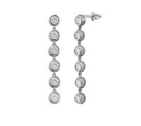 dKeniz - Ohrhänger 925/- Sterling Silber Zirkonia weiß Ohrringe 1 ct Schwarz Damen (101.14 € / 1 ct)