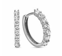 dKeniz - Ohrringe 925/- Sterling Silber Zirkonia weiß Creolen 1 ct Weiss Damen