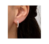 dKeniz - Ohrringe 925/- Sterling Silber Zirkonia weiß Creolen 1 ct Weiss Damen