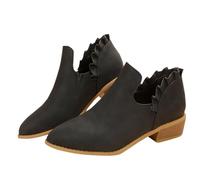 DKLOVIFU Boots Damen Schwarz Motorrad Stiefeletten Damen Cognac Stiefeletten Damen Stiefeletten Damen Leder Absatz Stiefelette Damen 42 Damen Stiefeletten Leder Braun Stiefeletten Damen Kariert