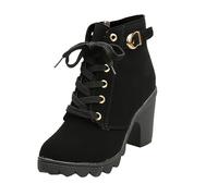 DKLOVIFU Boots Damen Women Boots Winter Boots Damen Winter Winter Boots Women Gefüttert Stiefeletten Damen Schwarz Nieten Graue Boots Damen Schnee Stiefeletten Damen