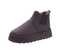 DKLOVIFU Damen Boots Schwarz Leder Stiefeletten Herbstschuhe Winter Kurzstiefel 39