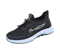 DKLOVIFU Hausschuh Herren Modische Herren Sneakers für den Flache Schuhe Leichte Atmungsaktive Flight Woven Mesh Schuhe Orthopädische Offen Latschen Sandalen