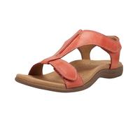 DKLOVIFU Hausschuhe Damen Pantoletten Orthosun - Ergonomische Schmerzlinderungs-Sandalen Orthopädische Sandalen Leder Hausschuhe Damen