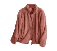 DKLOVIFU Jacke Damen Strickfleecejacke Damen Fleece Jacket Women'S Stand Up Collar Lined Teddy Jacket Warm Fleece Jackets Plain Cardigan Baggy Sweat Jacket With Zip Transition Jacket Bestellungen