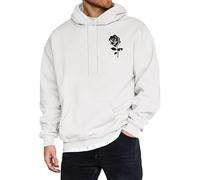 DKLOVIFU Kapuzenpullover Herren Hoodie Männer Rose Drucken Sweatshirt Streetwear Sweatjacke Langarm Blumendruck Kapuzenpulli Herbst Winter Freizeit Pullover mit Kordelzug Grafikdruck