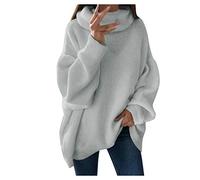 DKLOVIFU Kaschmir Pullover Damen Pullover Oversize Damen Pullover Decke Damen Sweat Pullover für Damen Leo Pullover Damen Hals Pullover Damen Longpulli Damen