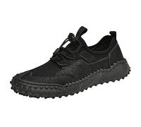 DKLOVIFU Latschen Herren-Outdoor-Sportschuhe Lässig rutschfest Langlebig Wanderschuhe Atmungsaktives Mesh-Herrenschuhe Schuhe Schwarz 45 Pantoletten Leder