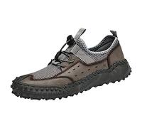 DKLOVIFU Latschen Herren-Outdoor-Sportschuhe Lässig rutschfest Langlebig Wanderschuhe Atmungsaktives Mesh-Herrenschuhe Schuhe Schwarz 45 Pantoletten Leder