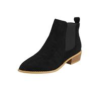 DKLOVIFU Reitstiefeletten Damen Rote Stiefeletten Damen Schuhe Damen Boots Schuhe Festival Damen Stiefeletten Gefüttert Schwarz Damen Stiefeletten Mit Fell Damen Damen Leder Stiefeletten