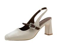 DKLOVIFU Sandalen & Slides Für Damen Women's Classic Heels Sandals Open Toe High Heel Zipper Back Platform Block Chunky Heels Dress Shoes Pantoletten Badelatschen Sommerschuhe