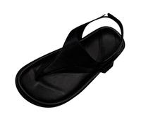 DKLOVIFU Schlappen Damen Summer Island Rindsleder Fischgrätenmuster Clip Toe Casual Dicke Sohle Strand Römersandalen Damenschuhe Schuhe Wandersandalen Sommerschuhe