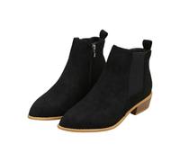 DKLOVIFU Stiefelette Damen Hallux Valgus Schuhe Damen Modische Cowboystiefel Aus Pu Für Damen In Volltonfarbe, Stiefel Mit Mittlerer Wadenhöhe, Absatz Und Klobigem Absatz, Stiefel Mit Mittlerer