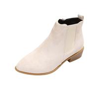 DKLOVIFU Stiefeletten Damen Boots Damen Gummistiefel Damen Halbhoch Stiefeletten Damen Reiten Stiefeletten Plateau Damen Stiefeletten Reiten Damen Stiefeletten Damen Absatz 3Cm