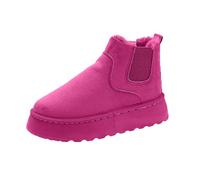 DKLOVIFU Womens Boots Damen Stiefeletten Reitstiefel Damen Stiefel Gefüttert Damen Stiefeletten Rot Damen Stiefeletten Damen mit Keilabsatz Boots Damen Beige Gefüttert