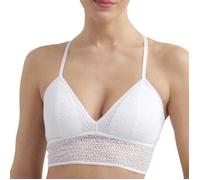 DKNY BH Modern Lace Racerback Longline Bralette Weiß Nylon Small Damen