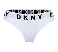 DKNY Damen Slip - Brief, Cotton Modal Stretch, Logobund, einfarbig Weiß XL