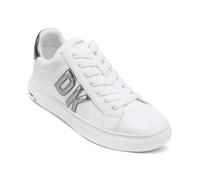 DKNY Damen Abeni-LACE UP Sneakers Sneaker, White and Nickel, 38.5 EU