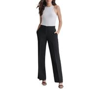 DKNY Damen Double Weave Wide Leg Pants, Schwarz, 40 EU