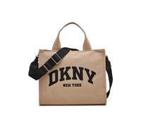 DKNY Damen Hadlee Mittelgroße Canvas Tragetasche, Helles Khaki/Schwarz
