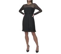 DKNY Damen L/S Pleated A-line Dress Dress (1er Pack)
