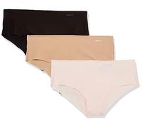 DKNY Damen Litewear Cut Anywhere, 3er-Pack Hipster-Höschen, Schwarz/Glow/Perlcreme, S