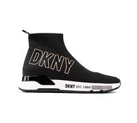 DKNY Damen Nona Sock Slip on Sneaker, Schwarz/Gold, 35.5 EU