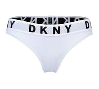 DKNY Damen Slip - Brief, Cotton Modal Stretch, Logobund, einfarbig Weiß L