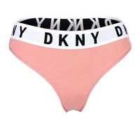 DKNY Damen String - Tanga, Cotton Modal Stretch, Logobund, einfarbig Altrosa XL