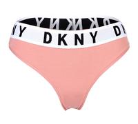 DKNY Damen String - Tanga, Cotton Modal Stretch, Logobund, einfarbig Altrosa / XL XL Rosa