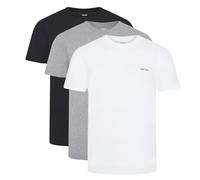 DKNY, Herren, 3er-Packung T-Shirts, 100% Baumwolle, Designer-Loungewear, kurzärmliges Oberteil in Schwarz/Weiß/Grau meliert - Mehrfachpackung
