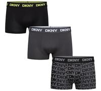 DKNY Herren Flex Low Flex Trunks - Low Rise Boxershorts, Unterwäsche, 3er-Pack, Blacklime/Jet/Blackjet, Medium
