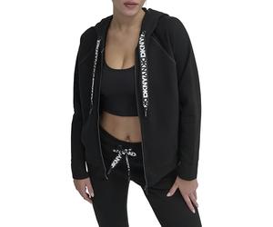 DKNY,JERSEYWEAR,Two TNE Logo Zip JKT,Black,XS