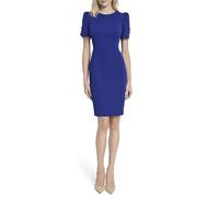 DKNY Kurzärmeliges Etuikleid für Damen mit Schmuckausschnitt, Marin, 32