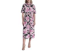 DKNY Kurzärmeliges Midi-Hemdkleid für Damen, Baumwoll-Popeline, Kragen, 42