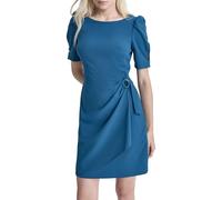 DKNY Kurzärmeliges Mini-Etuikleid für Damen, Blaugrünes Glas, 38