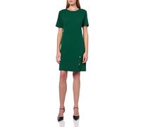 DKNY Kurzärmeliges Minikleid für Damen, mit Ziersteinausschnitt, Scuba-Krepp, Knopfleiste vorne, Kiefernhain, 34