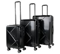 DKNY - Leicht Koffer Set Polycarbonat Reisekoffer Set für Flugreisen - Dauerhaft Hartschalenkoffer Set - Kofferset Hartschale mit TSA Kombinationsschloss, Schwarz