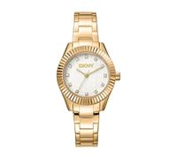 DKNY Quarz Damenuhr Chambers Glitz mit Edelstahlarmband