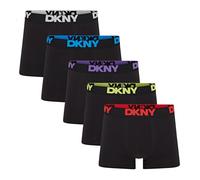 DKNY Scottsdale Boxers Herren 5er Multipack | Weiche Baumwolle Unterwäsche Herren | Atmungsaktive Boxershorts mit elastischem Bund, bequem für Alltag, Fitness und Reisen, klassisch Schwarz