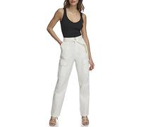 DKNY Women's Belted Cargo Pants, Pristine, 14