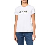 DKNY,Women's Blouse/Shirt,S/S HI LO PRNTD Logo, White,XXS