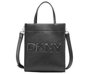 DKNY,WOMEN'S,CARTER MINI TOTE CROSSBODY, BLACK/SILVER,1SZ
