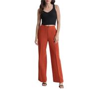 DKNY Women's Double Weave Wide Leg Pants, Russet, Size 42