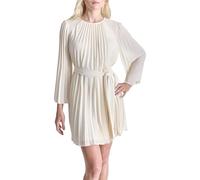 DKNY,Women's Dresses,L/S Pleated A-LINE, Eggshell,10