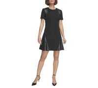 DKNY,Women's Dresses,L/S Pleated Shirts D, Black,4