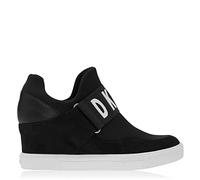 DKNY Women's Footwear COSMOS - WEDGE SNEAKER,BLACK, 39 EU