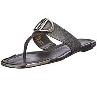 DKNY Women's Footwear HALCOTT - FLAT THONG, T&C BLACK, 6