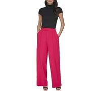 DKNY Women's Frosted Twill Trousers, Amalfi Pink, 4